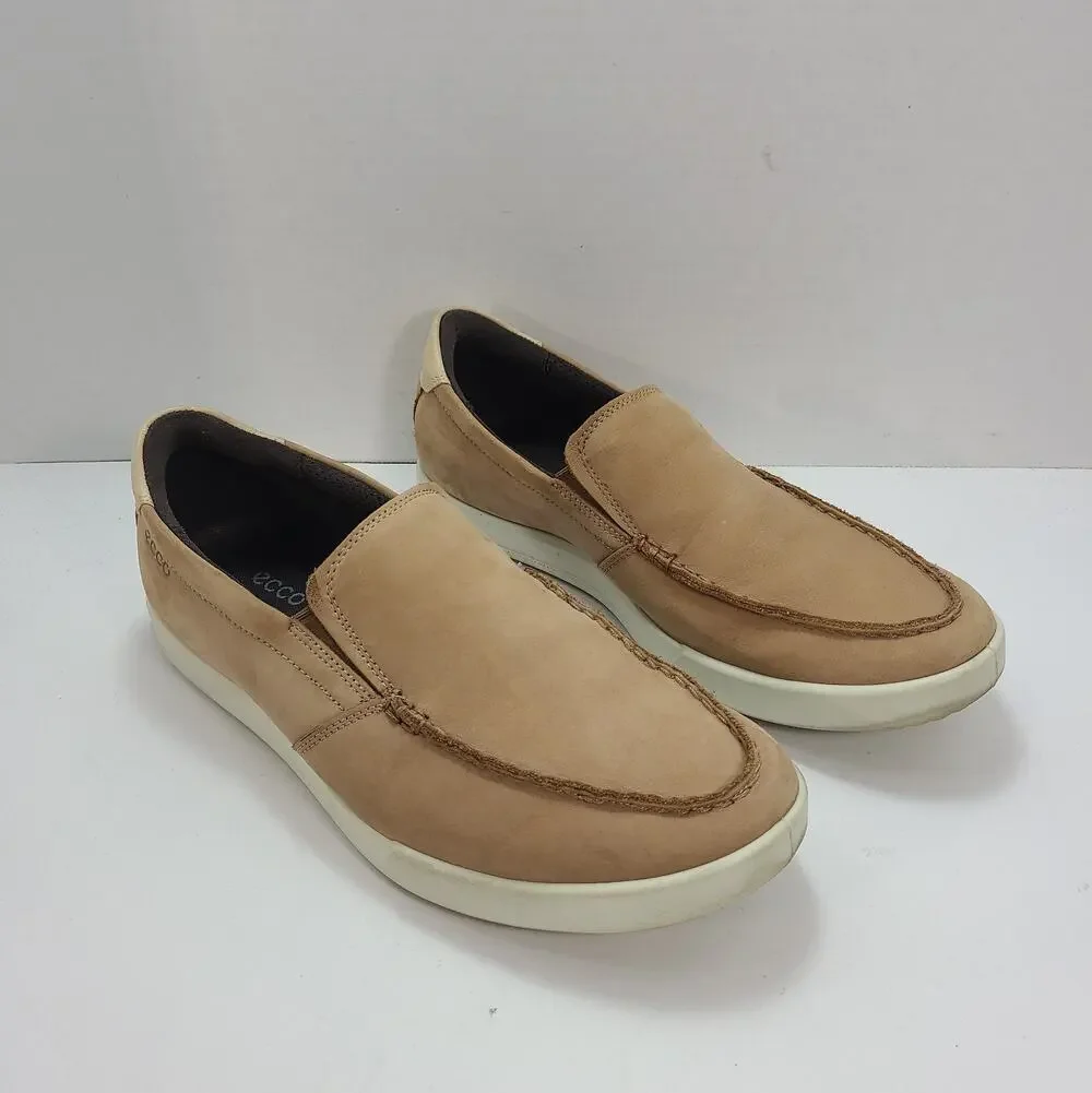 ECCO Cathum Mens 43 EU 10 US Moc Toe Slip On Leather Sneakers Casual Shoes Tan